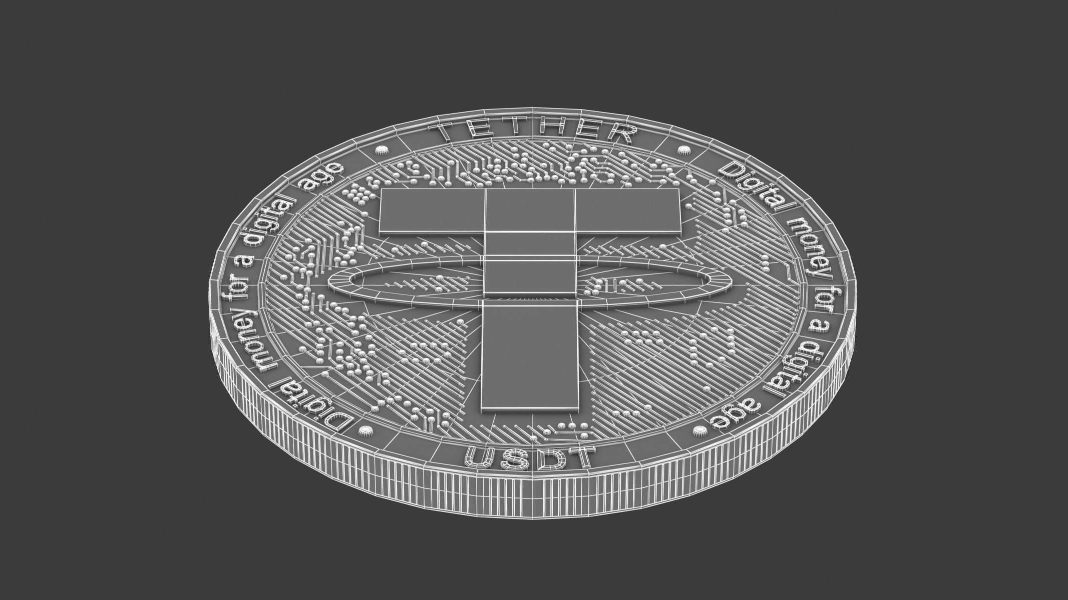 Tether Coin 3D model_7