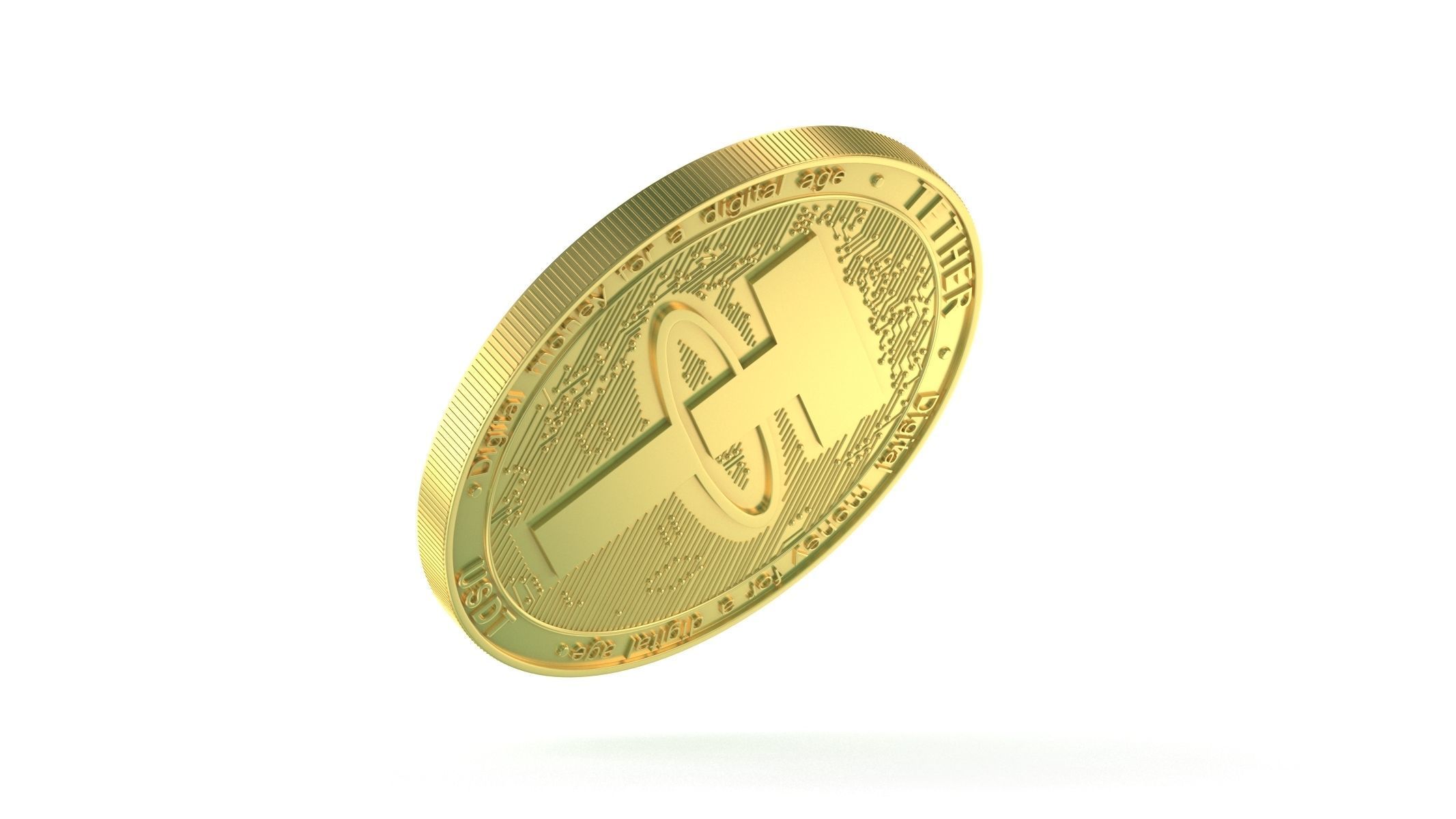 Tether Coin 3D model_1