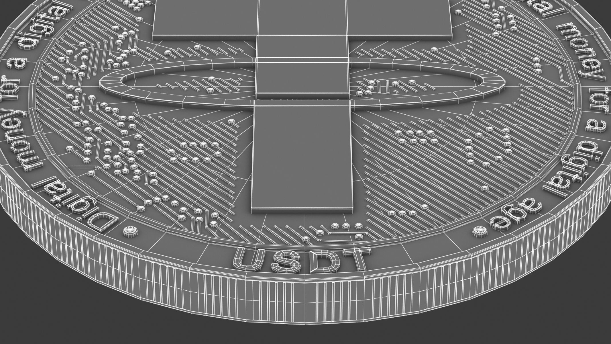 Tether Coin 3D model_8