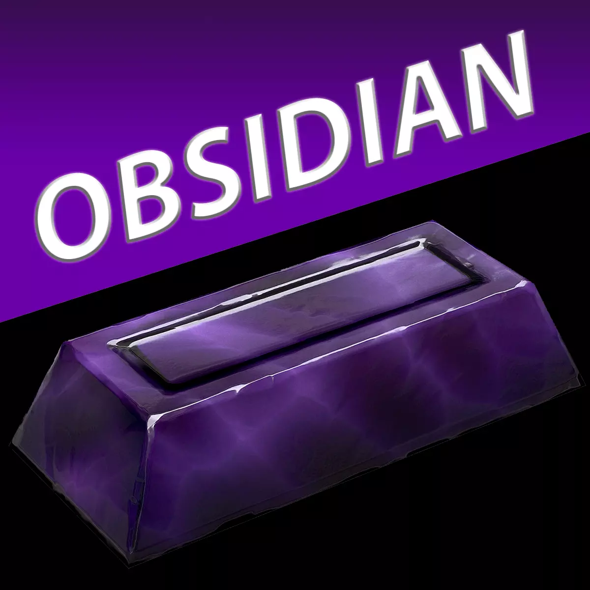 Obsidian Ingot Bar Industrial Craft Forge Fantasy Resource Low-poly 3D model