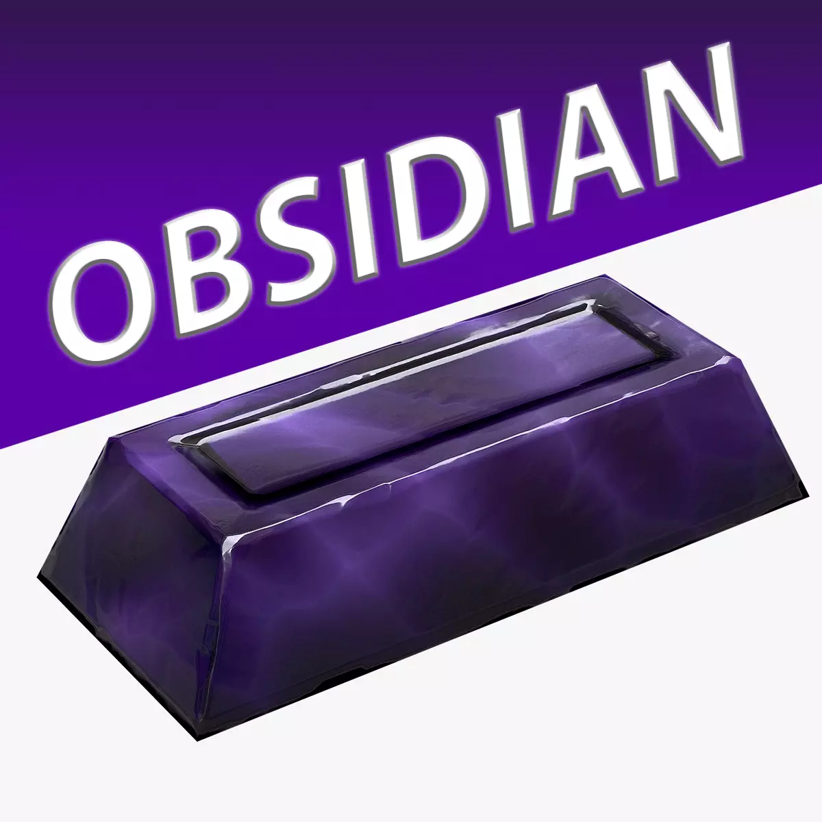 Obsidian Ingot Low-poly 3D model_0
