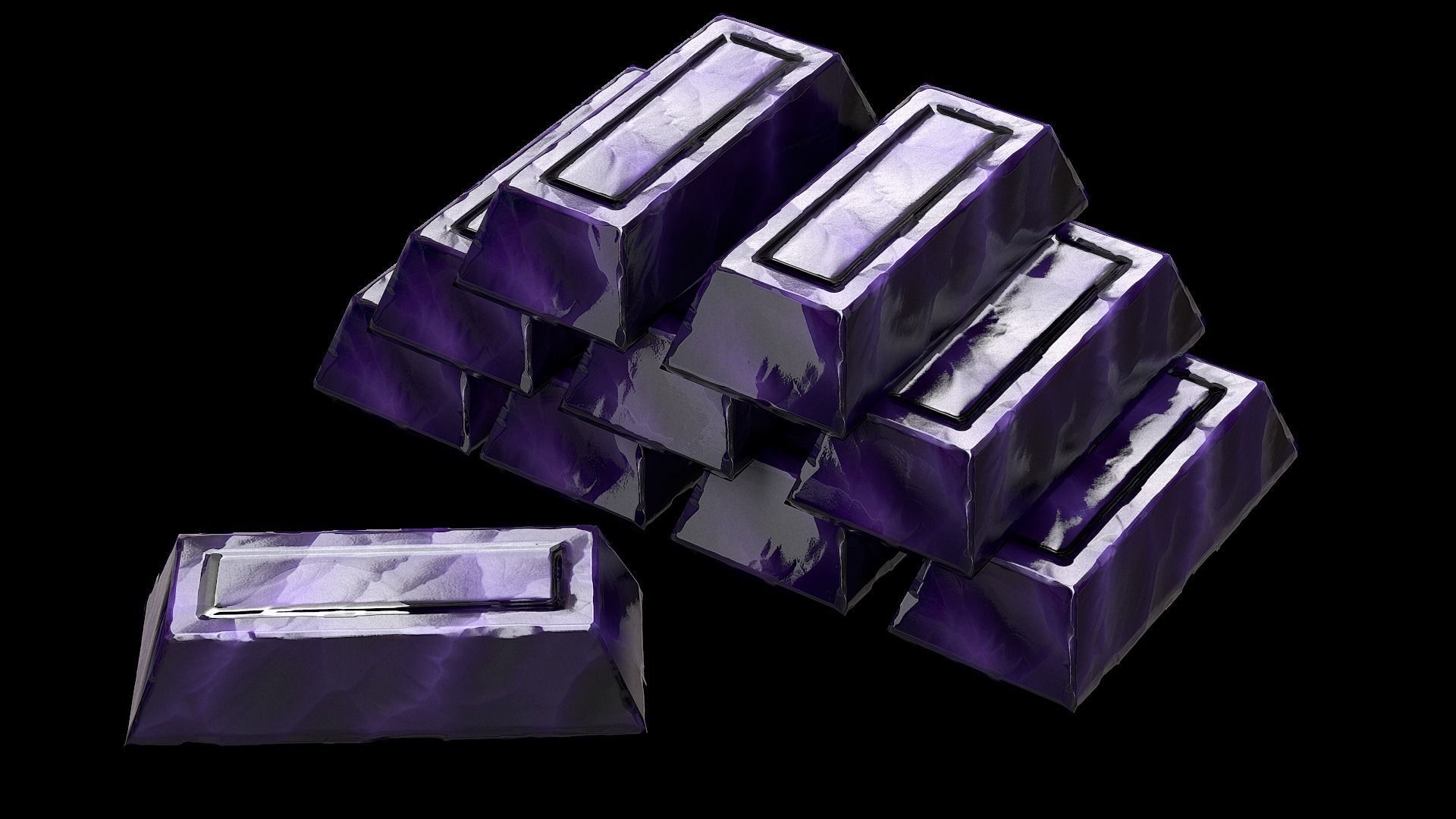 Obsidian Ingot Low-poly 3D model_8