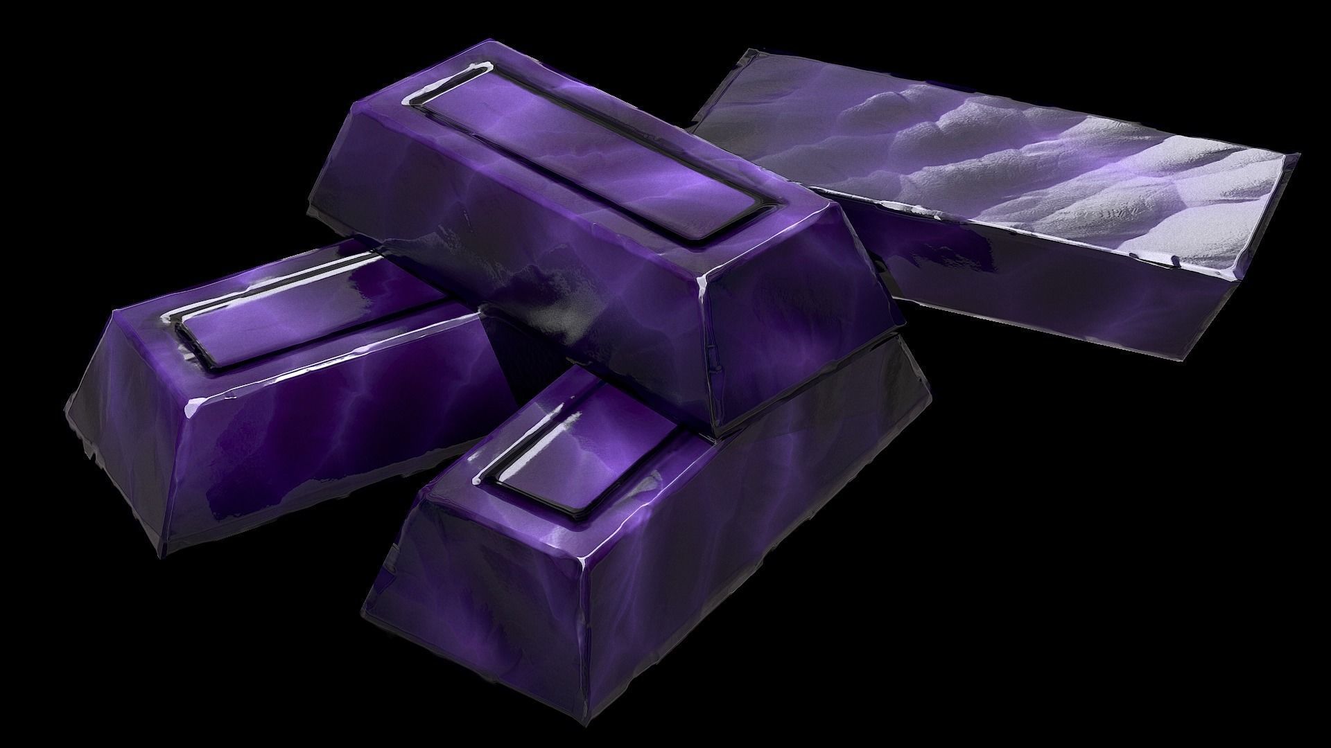 Obsidian Ingot Low-poly 3D model_7