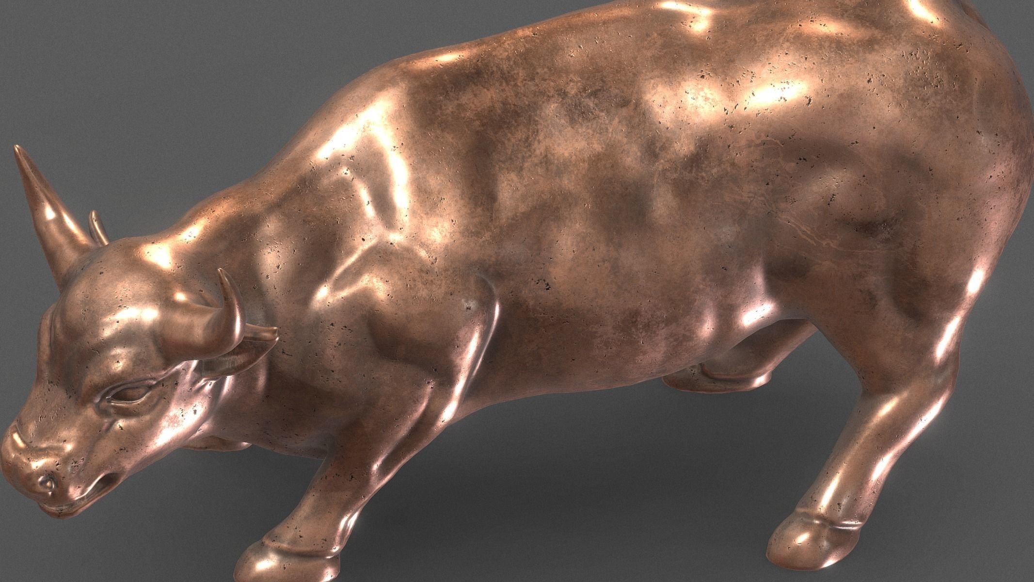 Wall Street Bull Low Poly PBR Realistic Low-poly 3D model_8