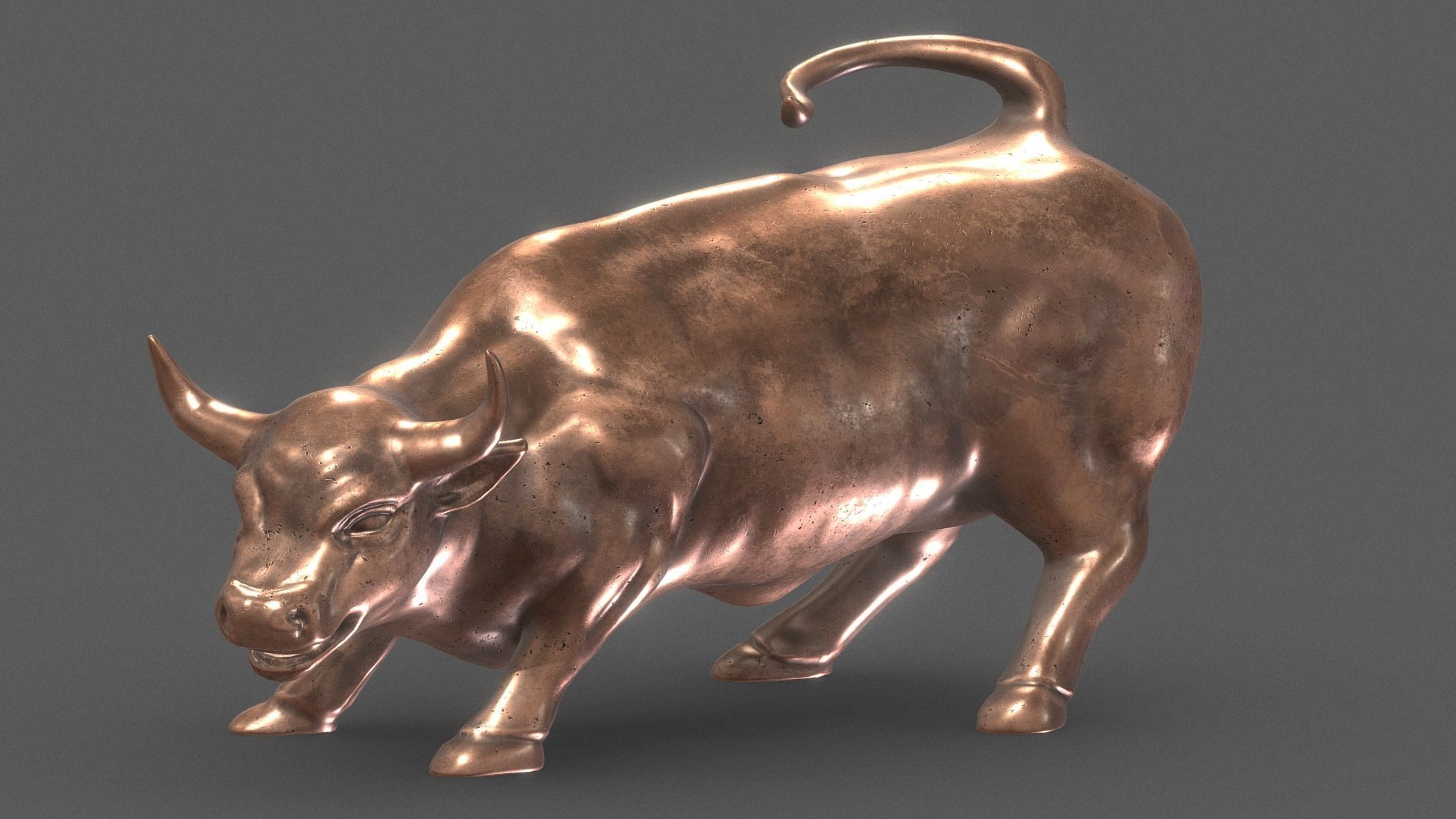 Wall Street Bull Low Poly PBR Realistic Low-poly 3D model_1
