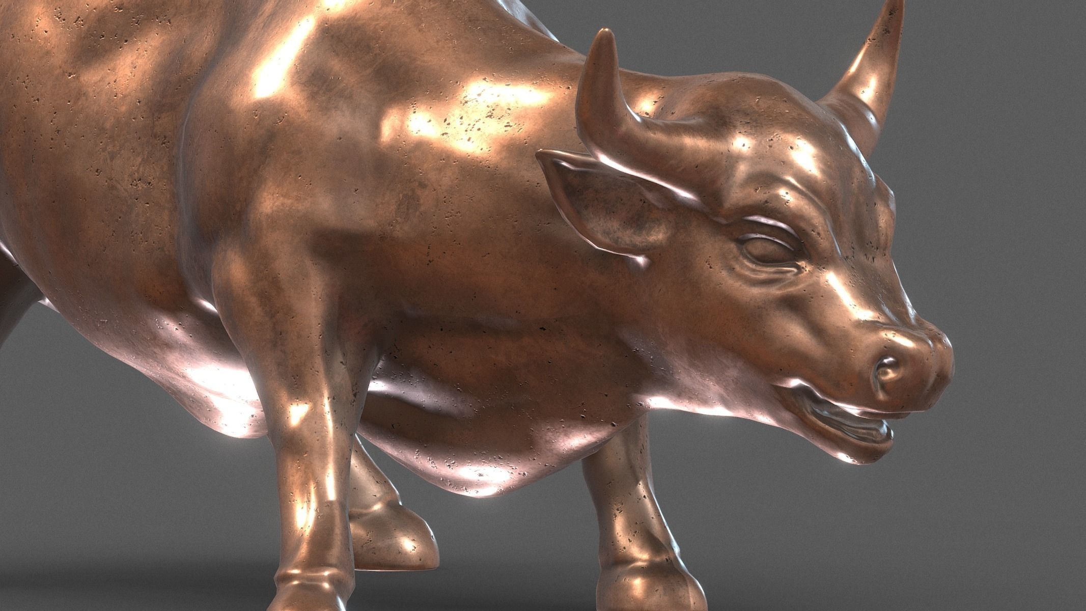 Wall Street Bull Low Poly PBR Realistic Low-poly 3D model_7