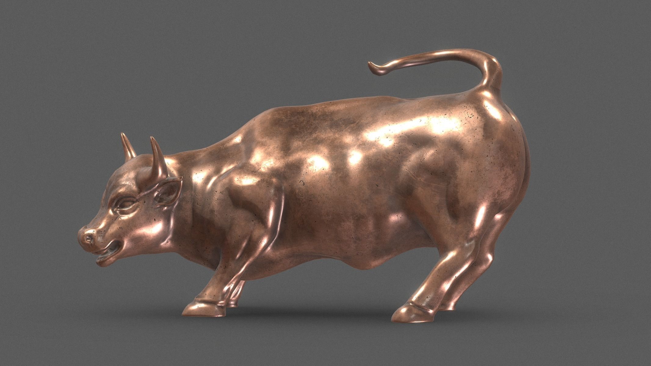 Wall Street Bull Low Poly PBR Realistic Low-poly 3D model_6