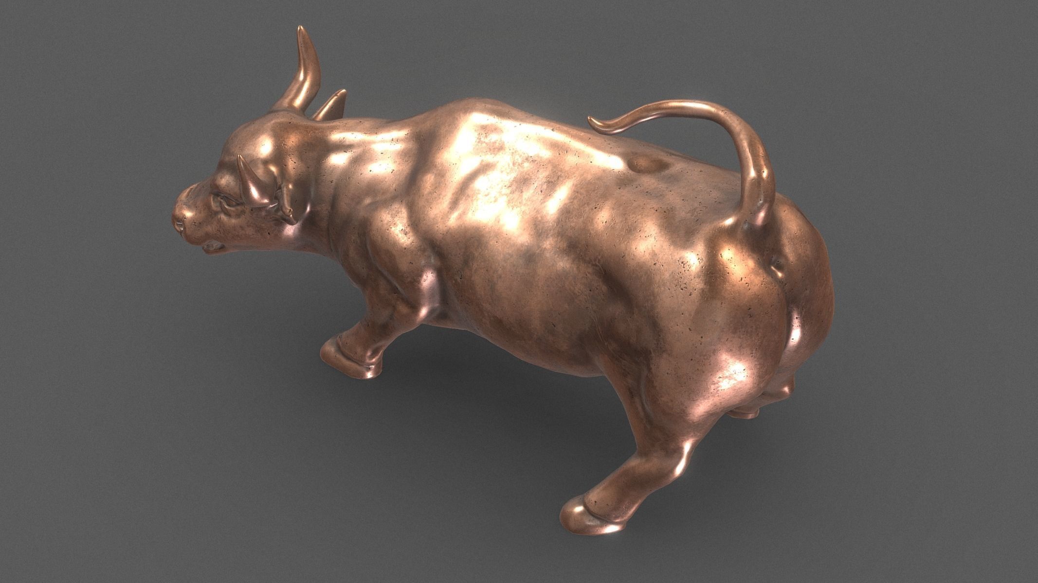 Wall Street Bull Low Poly PBR Realistic Low-poly 3D model_5