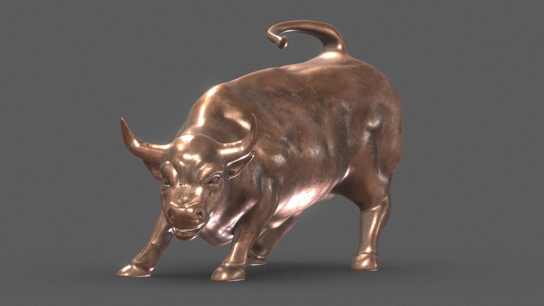 Wall Street Bull Low Poly PBR Realistic Low-poly 3D model_4