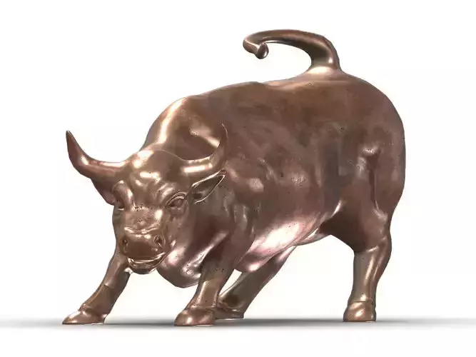 Wall Street Bull Low Poly PBR Realistic