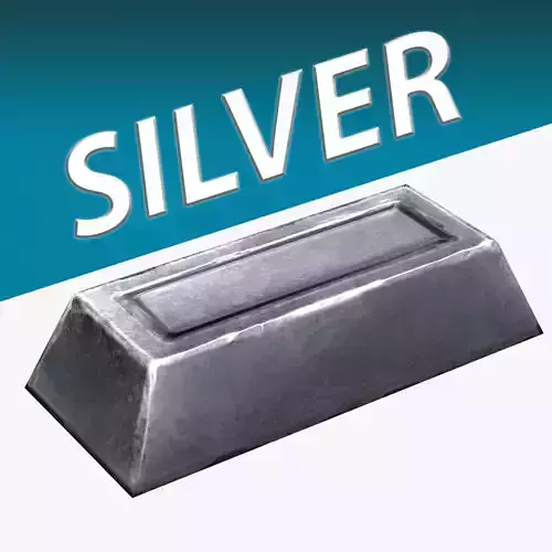 Silver Ingot  Low-poly 3D model