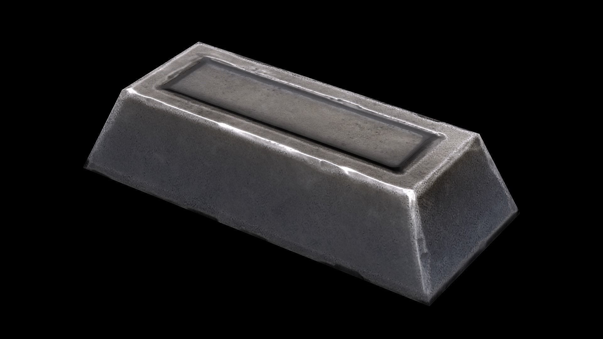 Steel Ingot Low-poly 3D model_4
