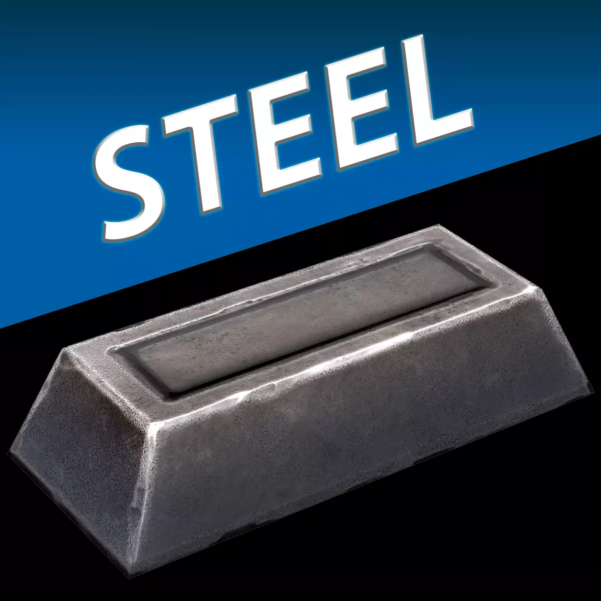 Steel Ingot Iron Bar Industrial Craft Forge Resource Low-poly 3D model