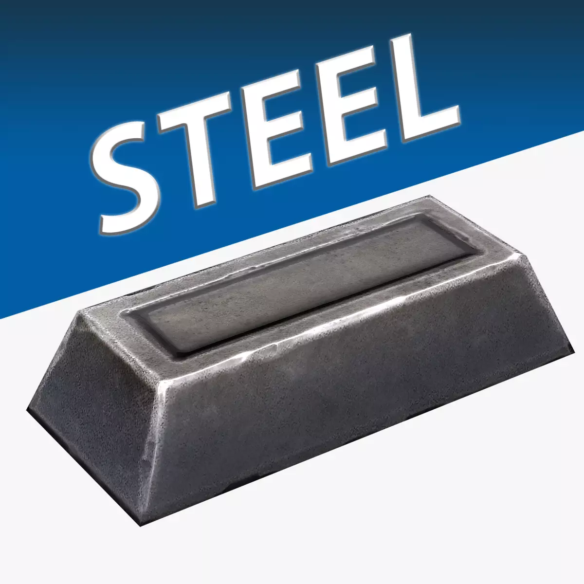 Steel Ingot Low-poly 3D model_0