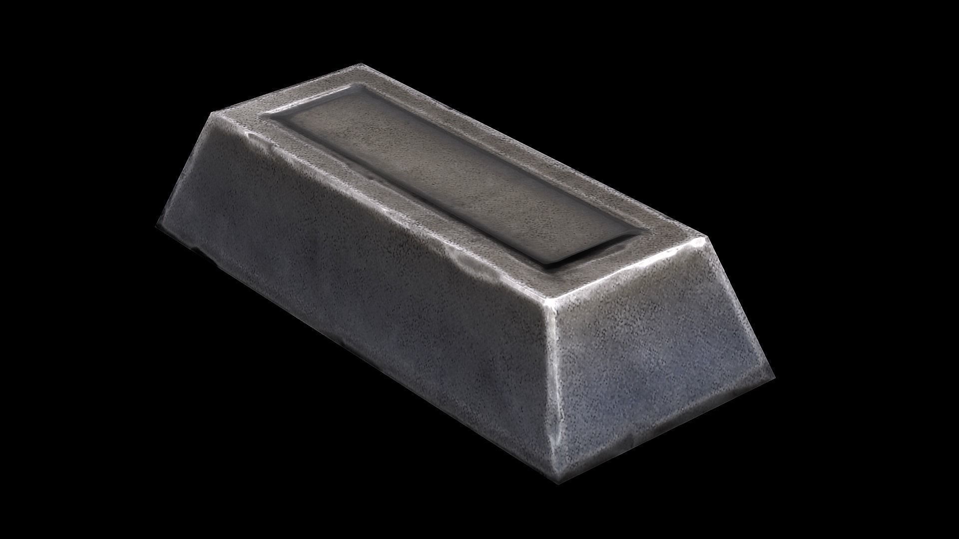 Steel Ingot Low-poly 3D model_1