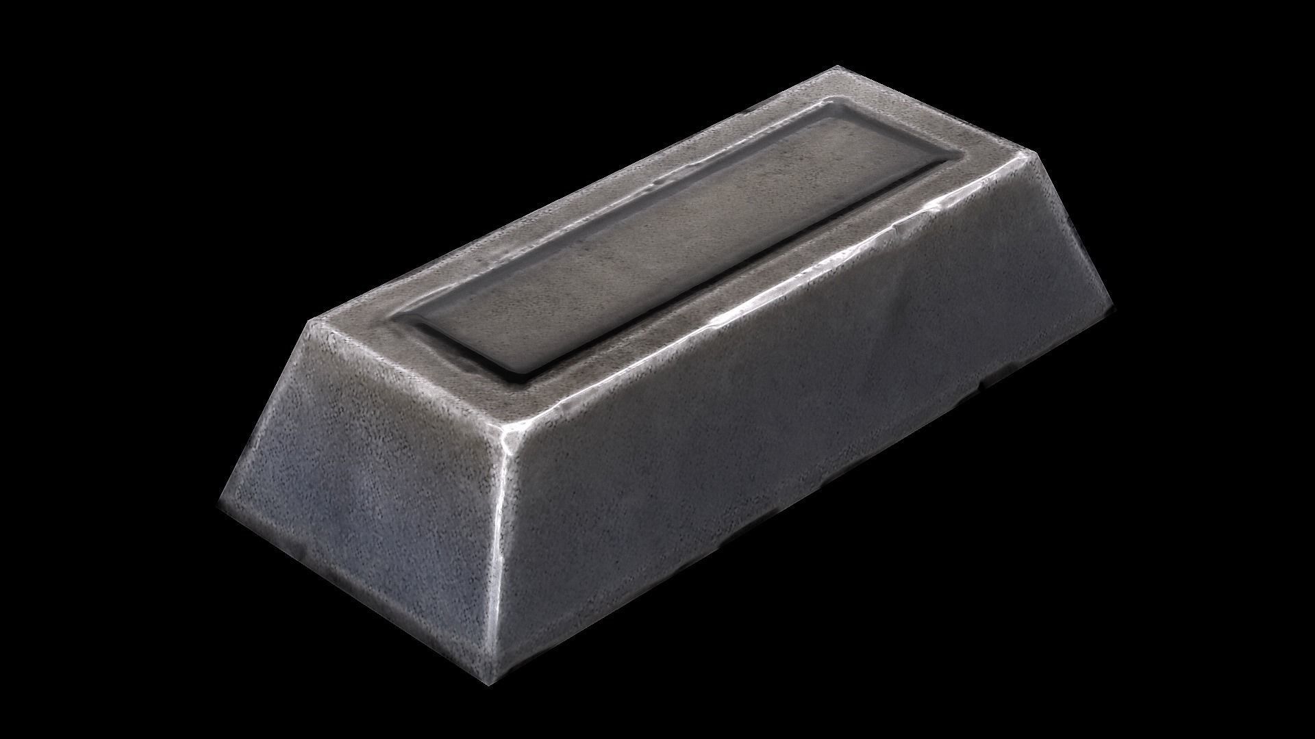 Steel Ingot Low-poly 3D model_3