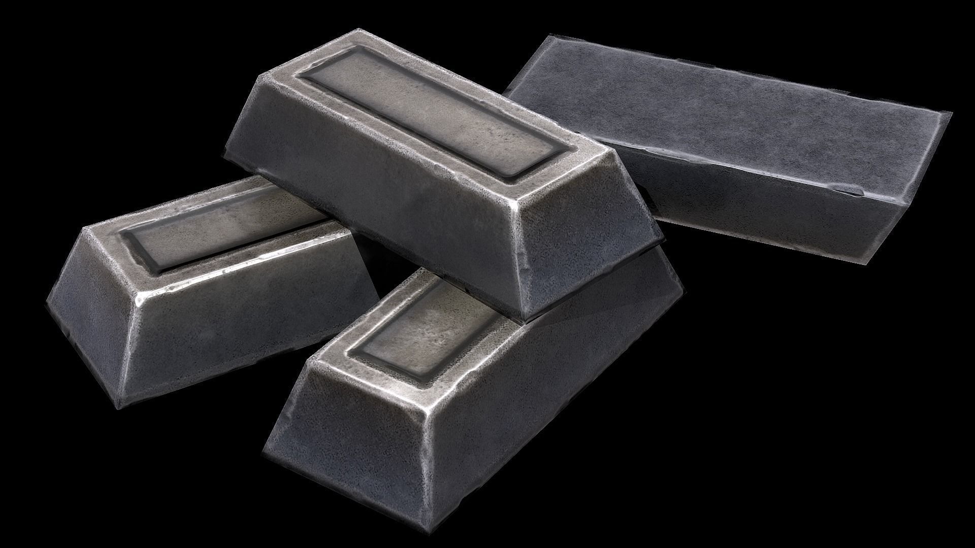 Steel Ingot Low-poly 3D model_7