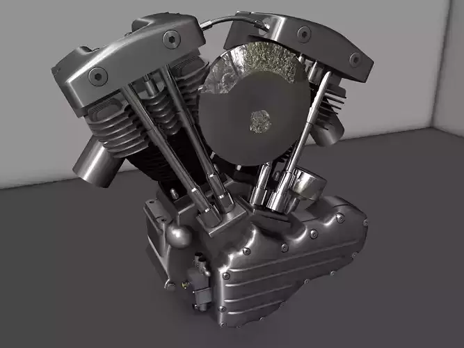 Harley Shovelhead Motorcycle Engine 3D model