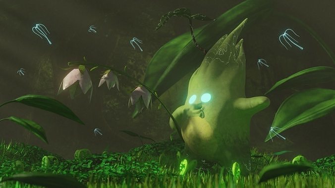 Patchi of the forest low and high poly mesh Low-poly 3D model