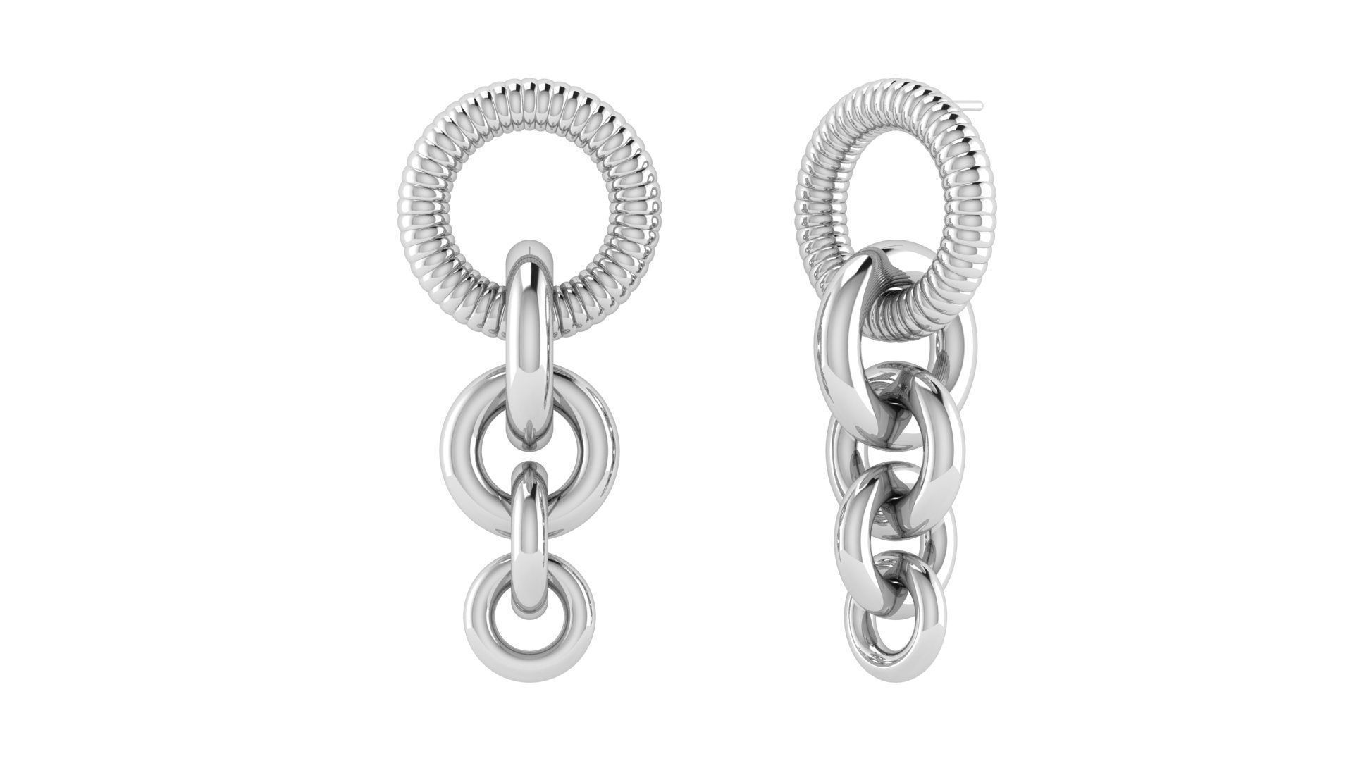 Chain Hoop Earrings 3D print model_19