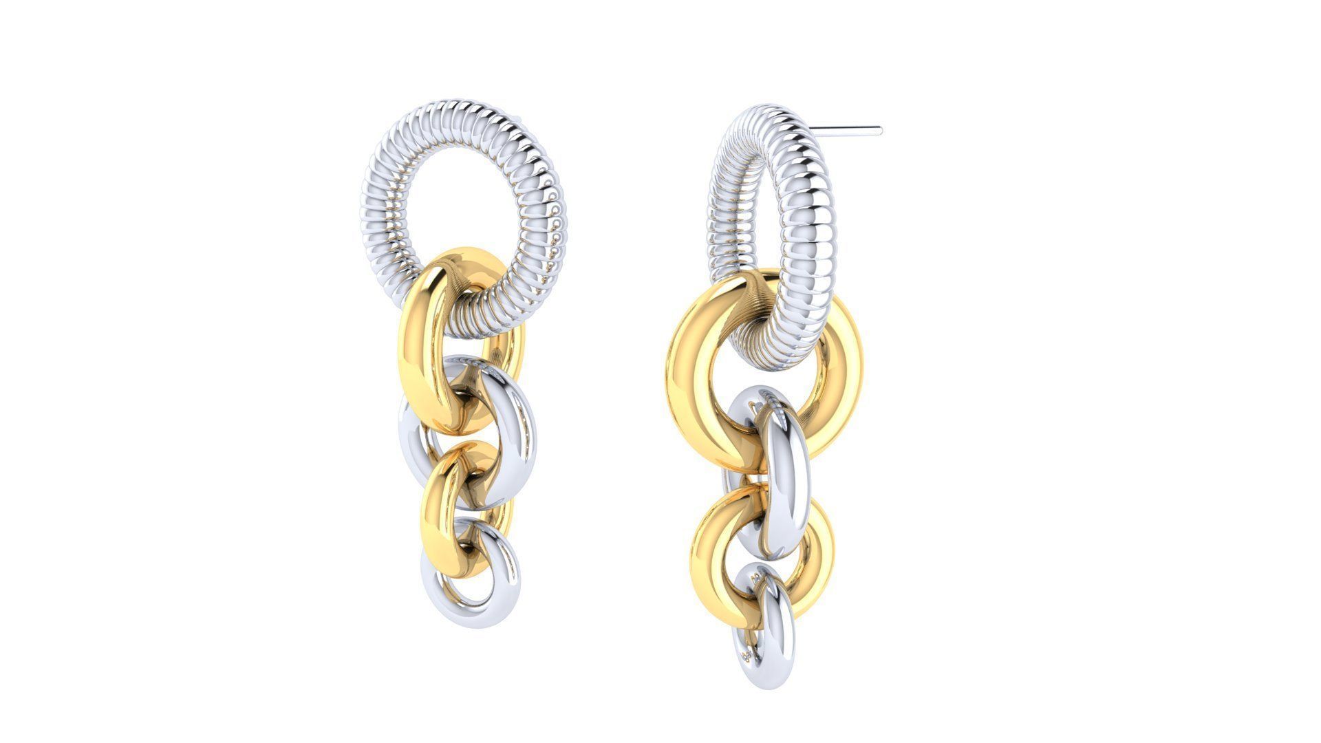 Chain Hoop Earrings 3D print model_4