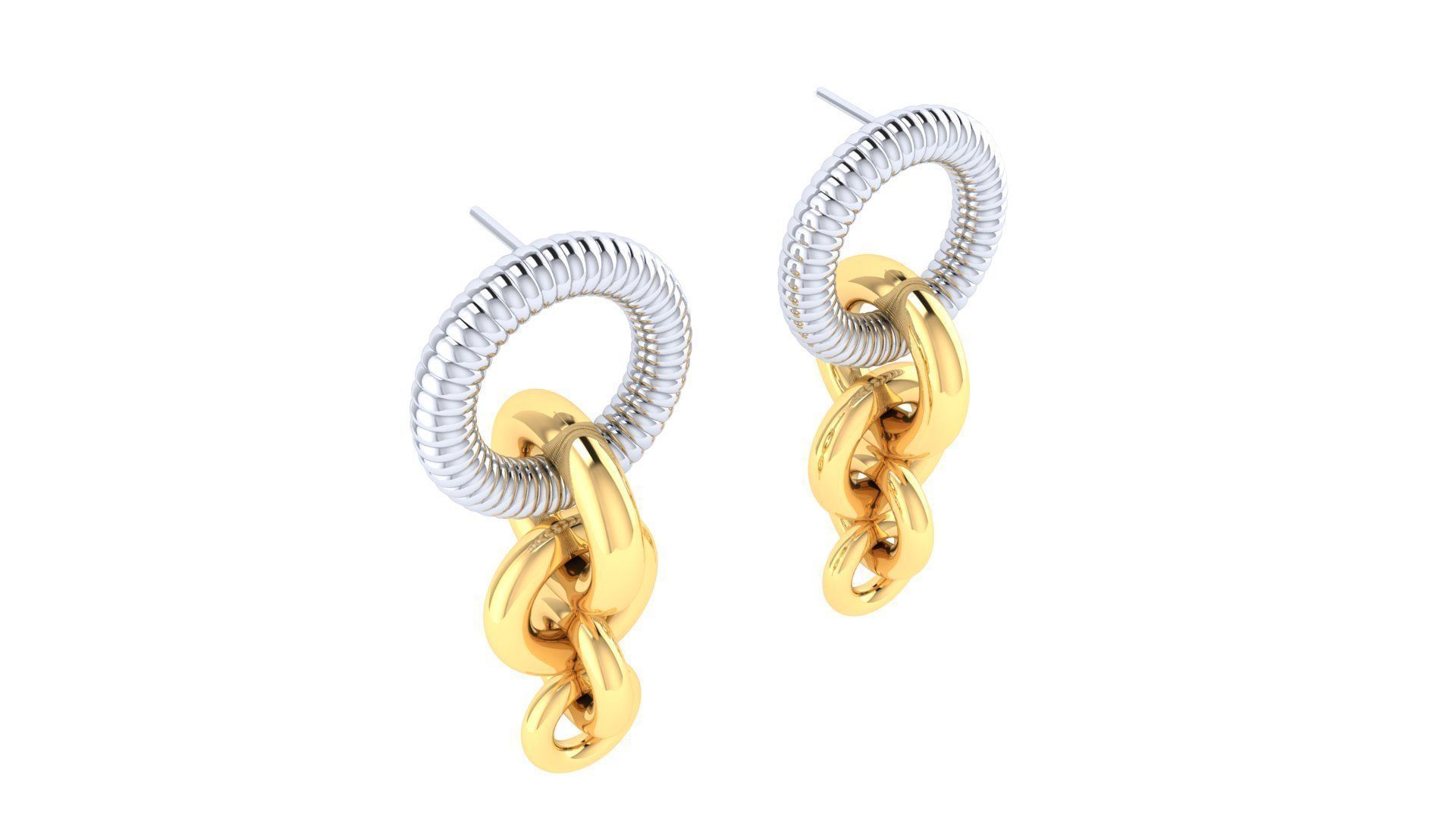 Chain Hoop Earrings 3D print model_27