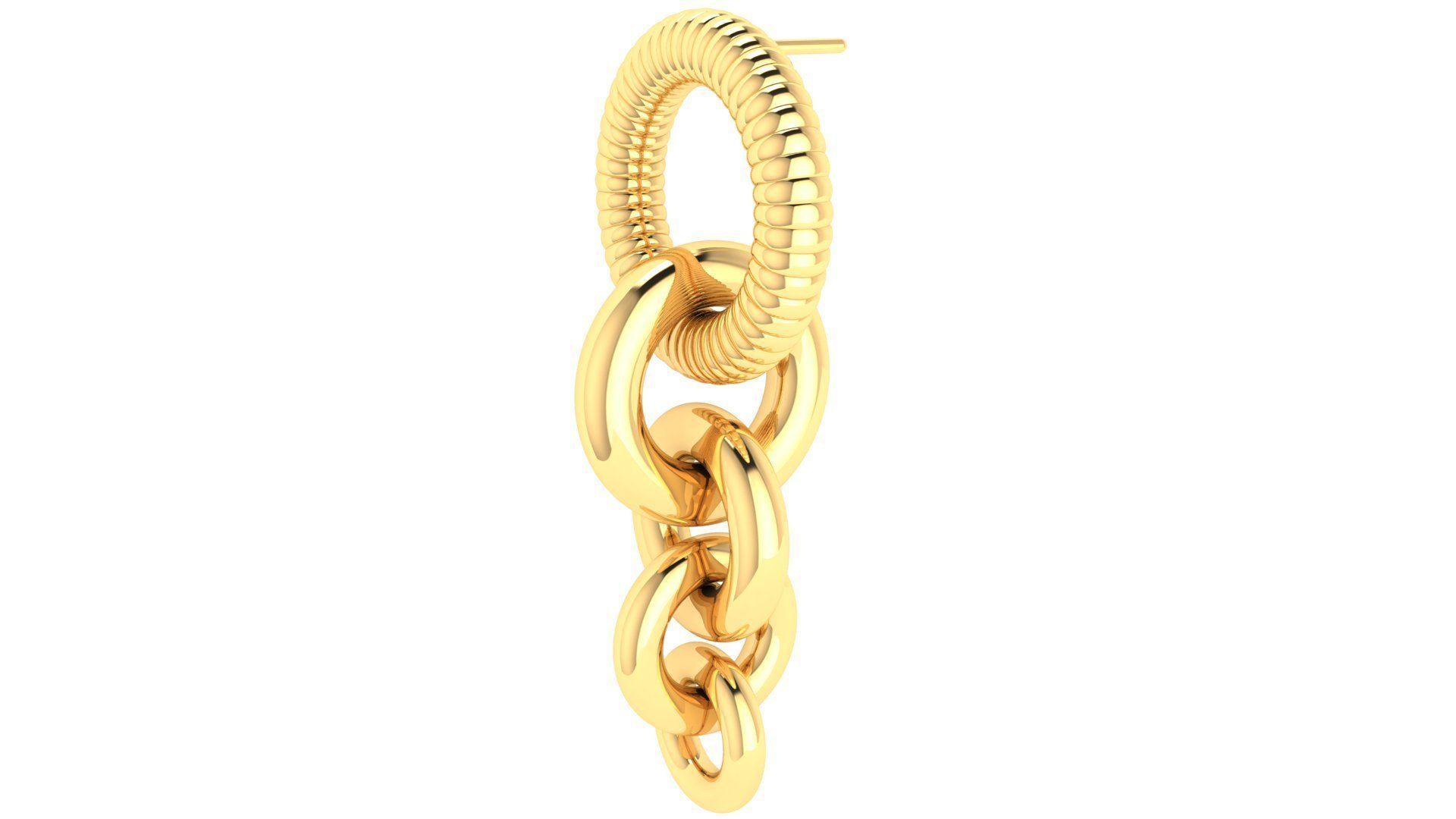 Chain Hoop Earrings 3D print model_11
