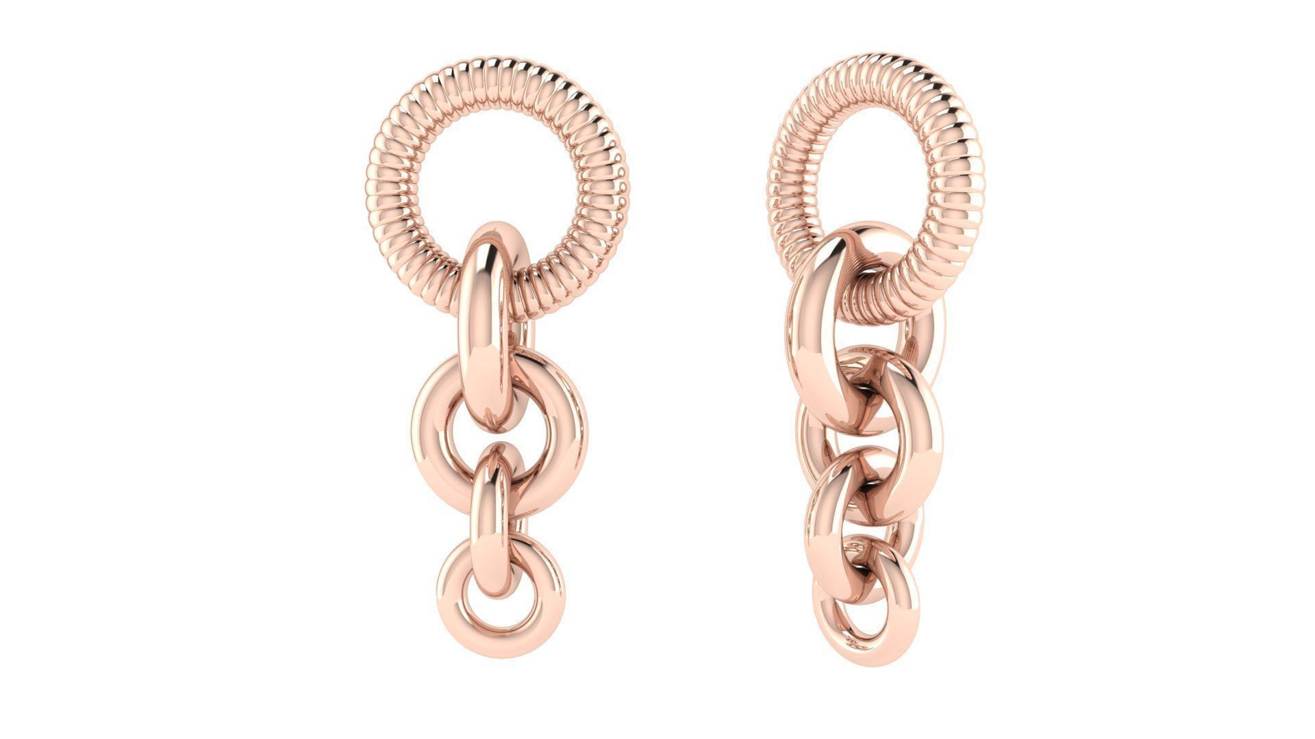 Chain Hoop Earrings 3D print model_12