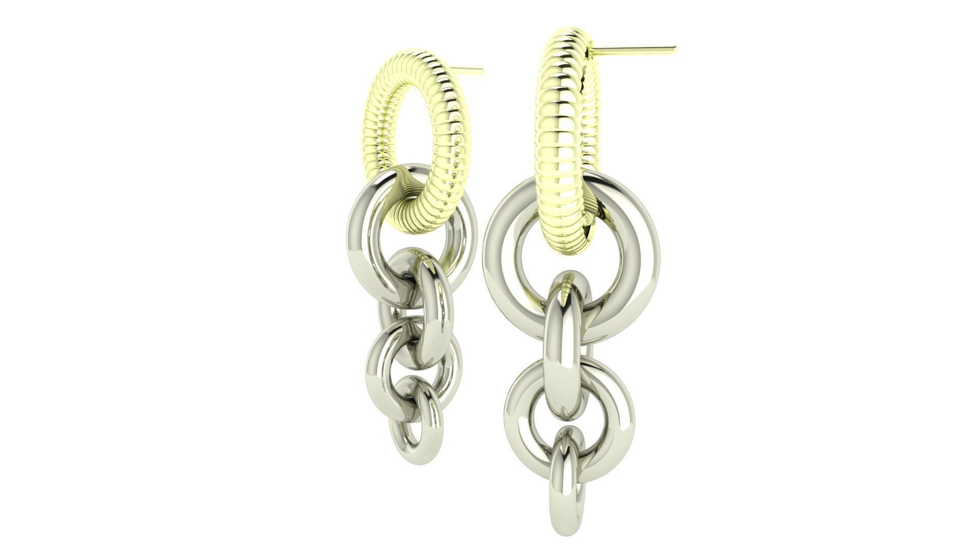 Chain Hoop Earrings 3D print model_13