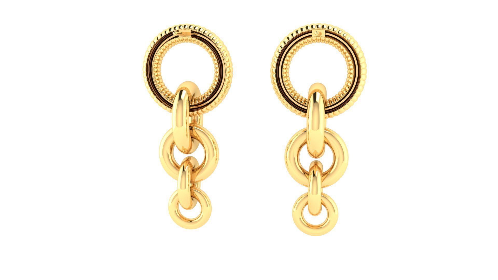 Chain Hoop Earrings 3D print model_23