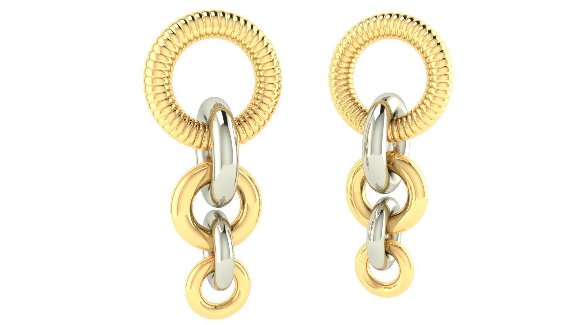 Chain Hoop Earrings 3D print model_7