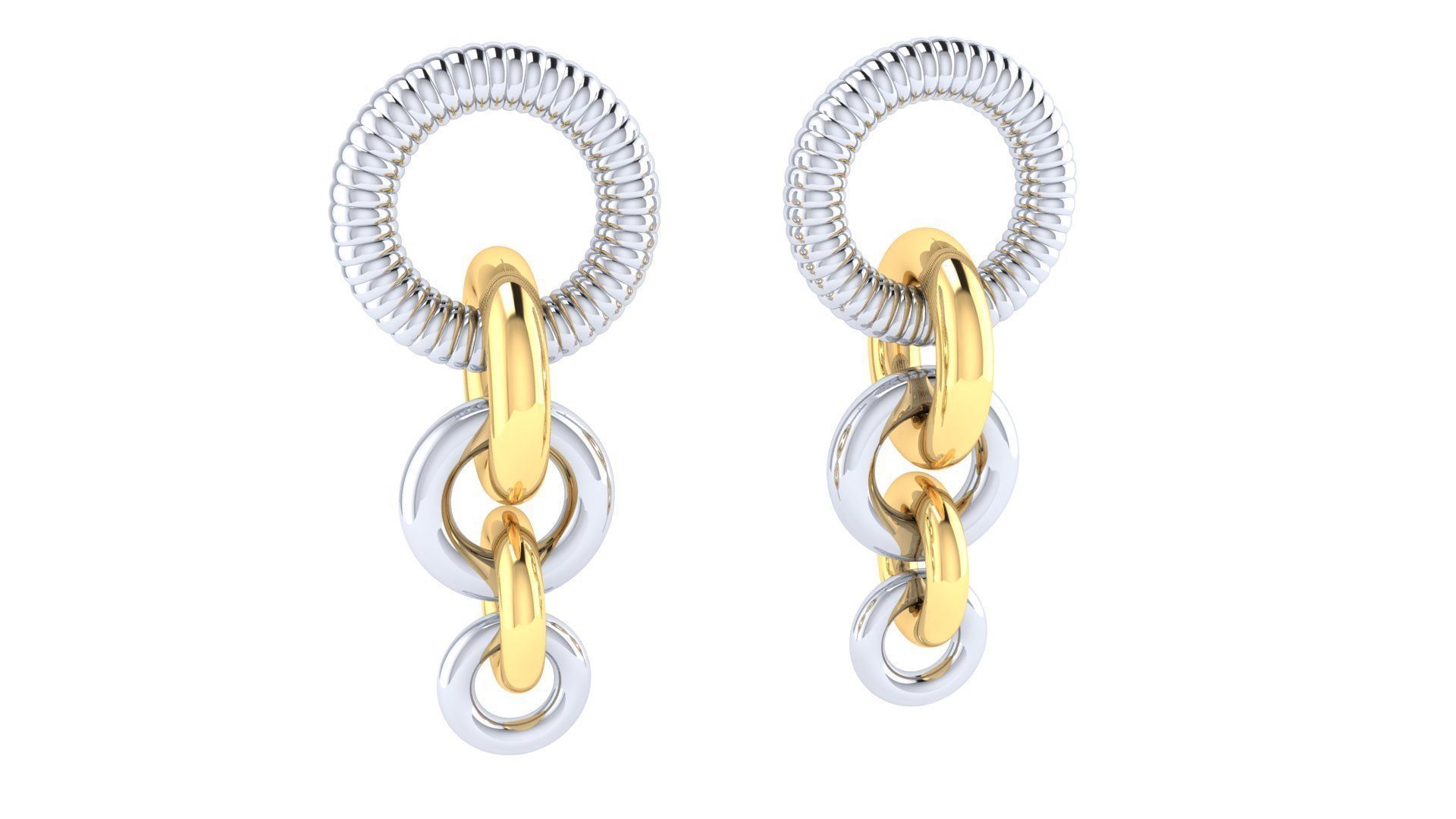 Chain Hoop Earrings 3D print model_2
