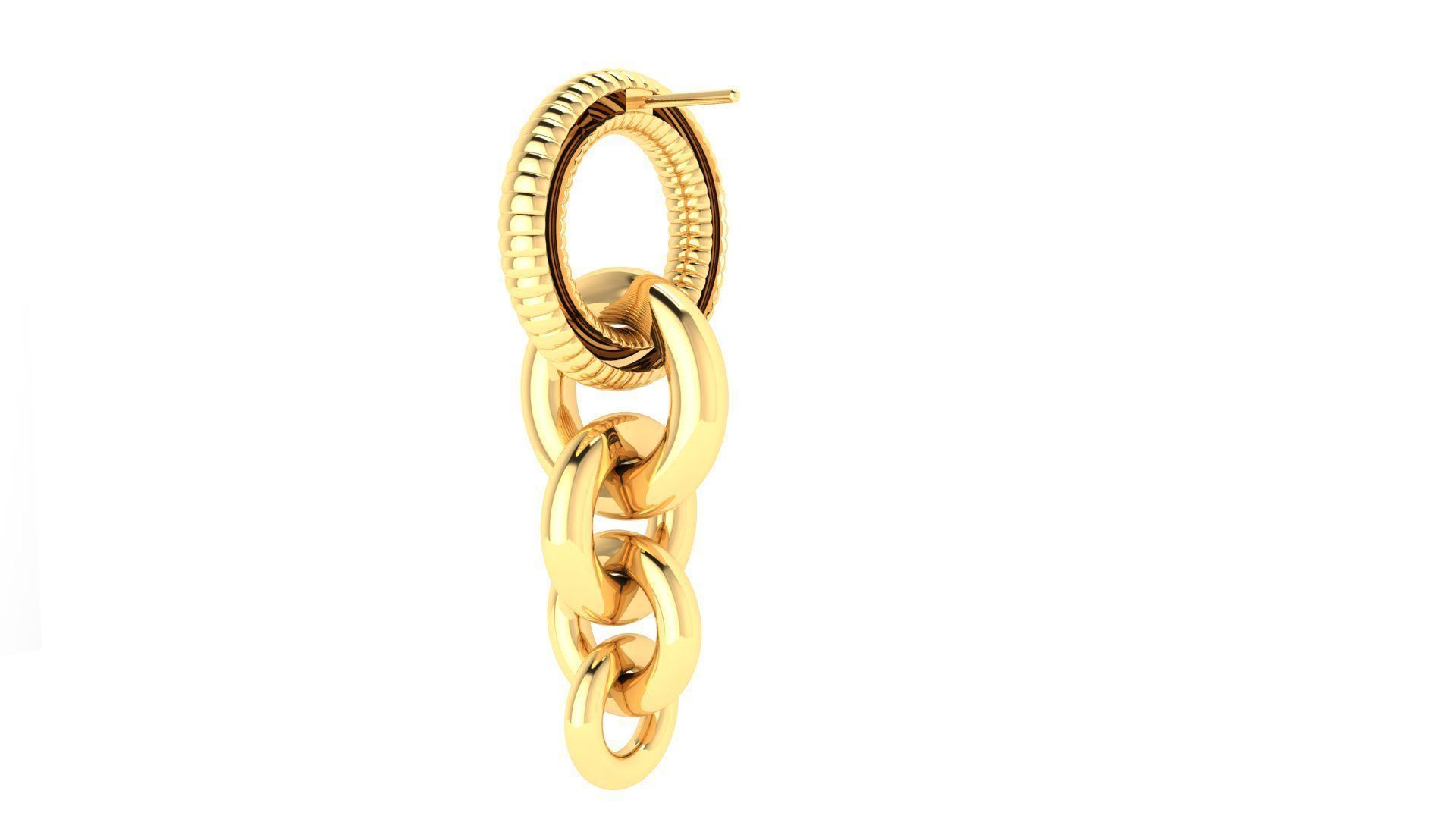 Chain Hoop Earrings 3D print model_21