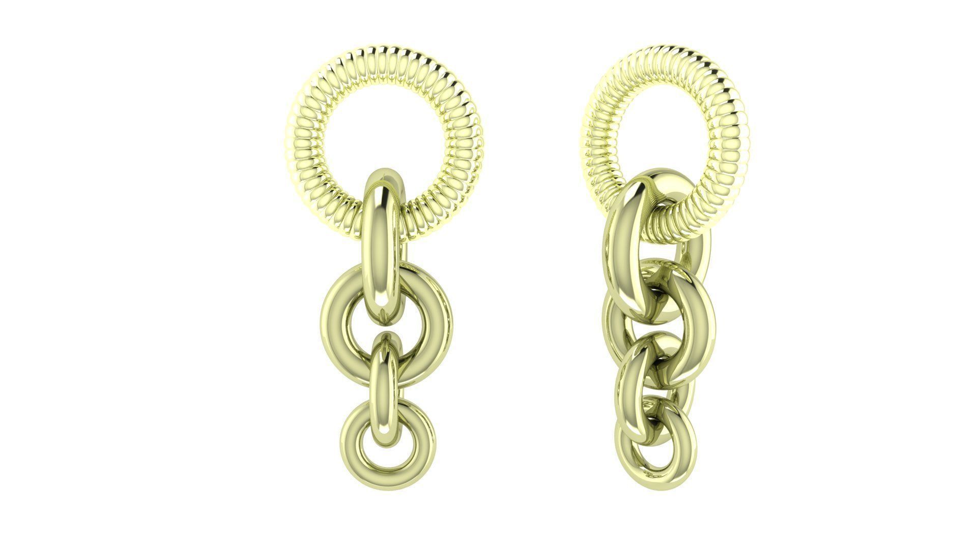 Chain Hoop Earrings 3D print model_15