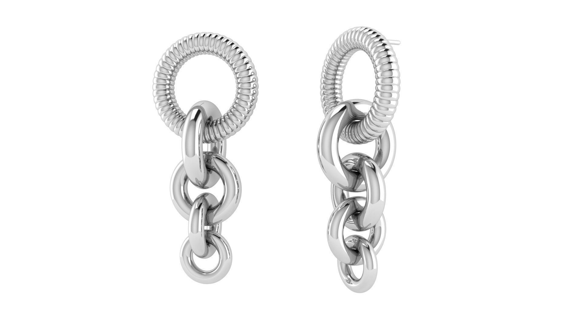 Chain Hoop Earrings 3D print model_18