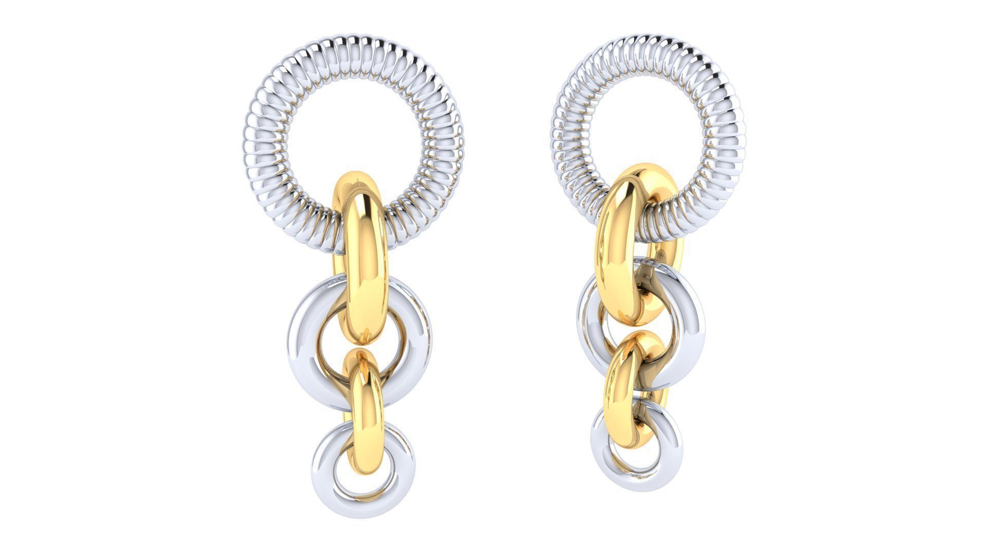 Chain Hoop Earrings 3D print model_3