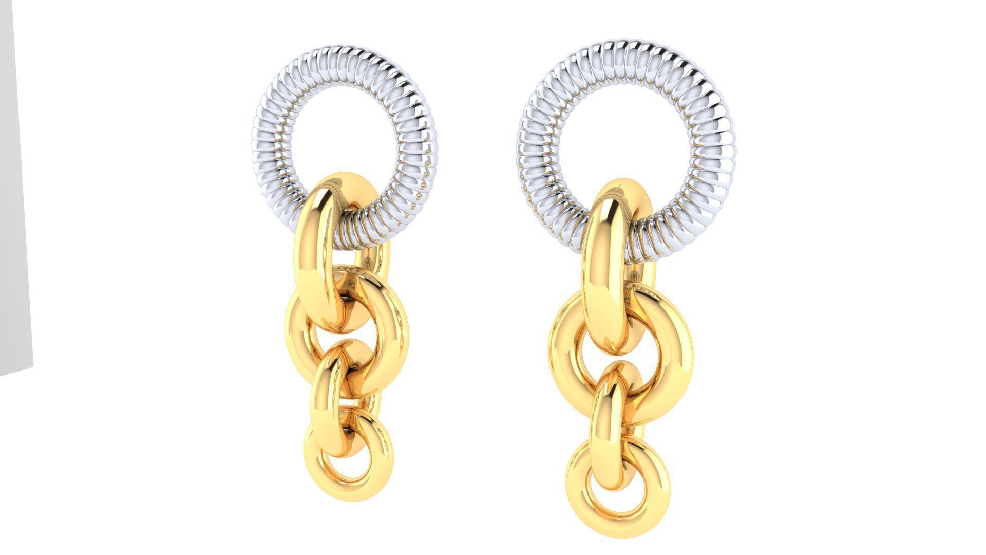 Chain Hoop Earrings 3D print model_26