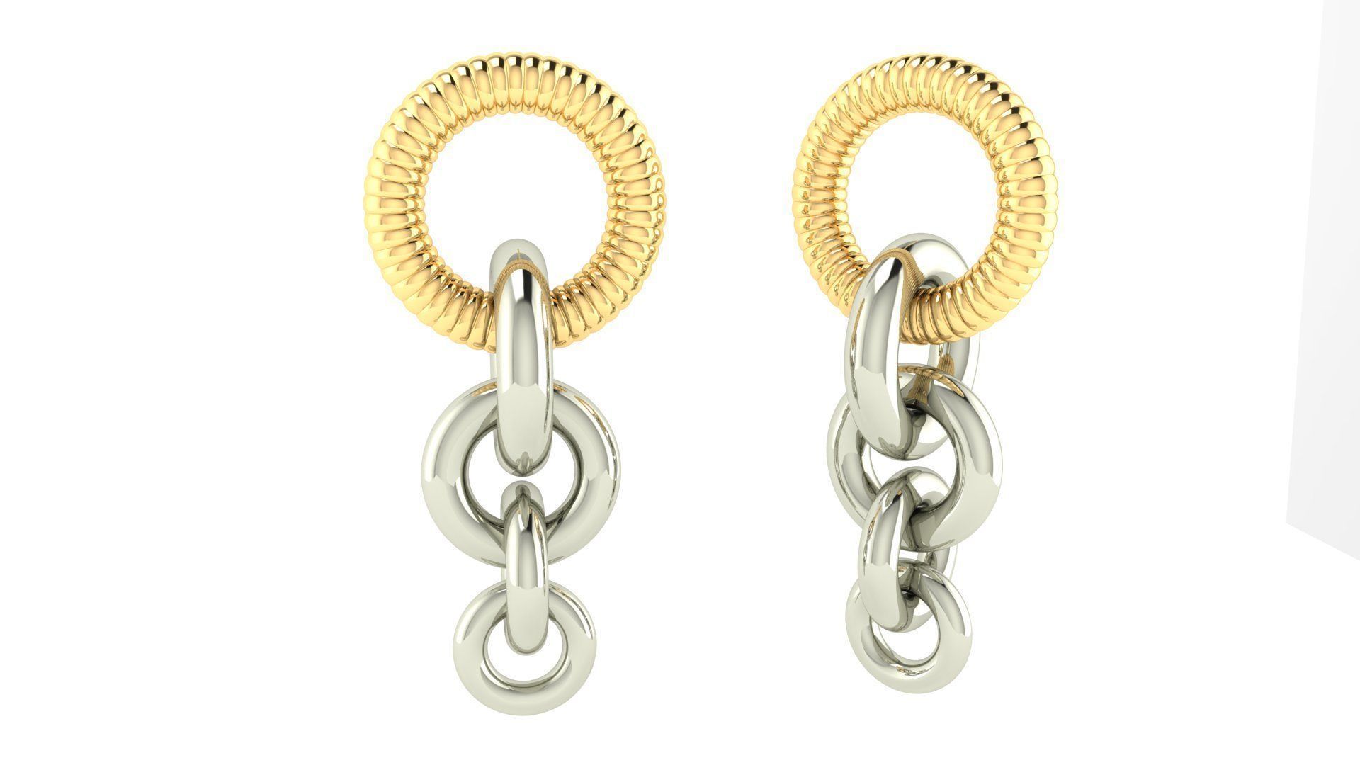 Chain Hoop Earrings 3D print model_6