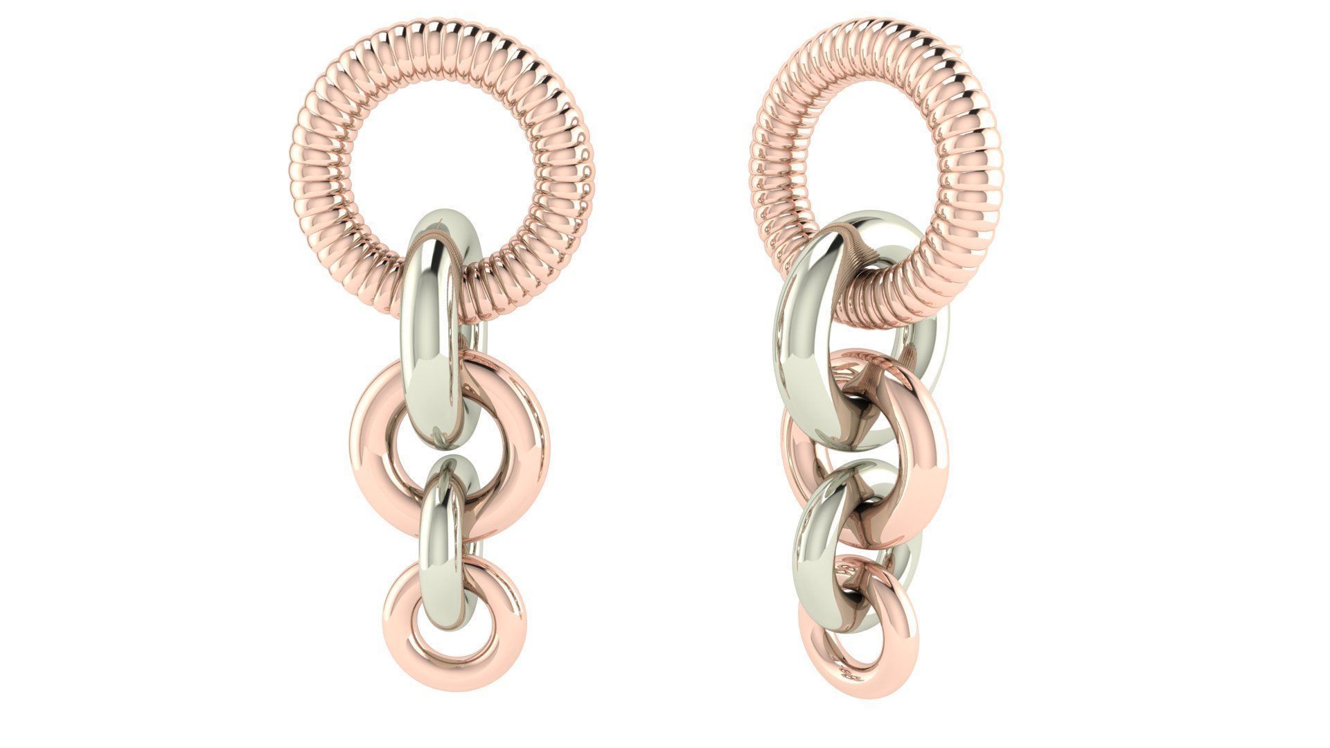 Chain Hoop Earrings 3D print model_8