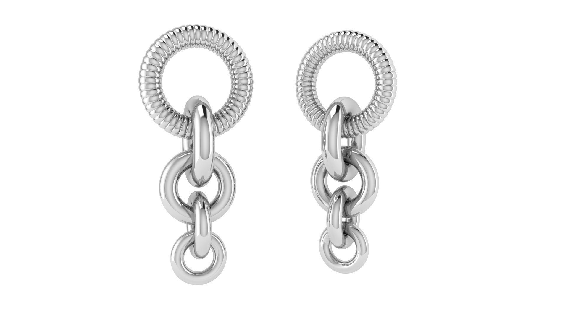 Chain Hoop Earrings 3D print model_17
