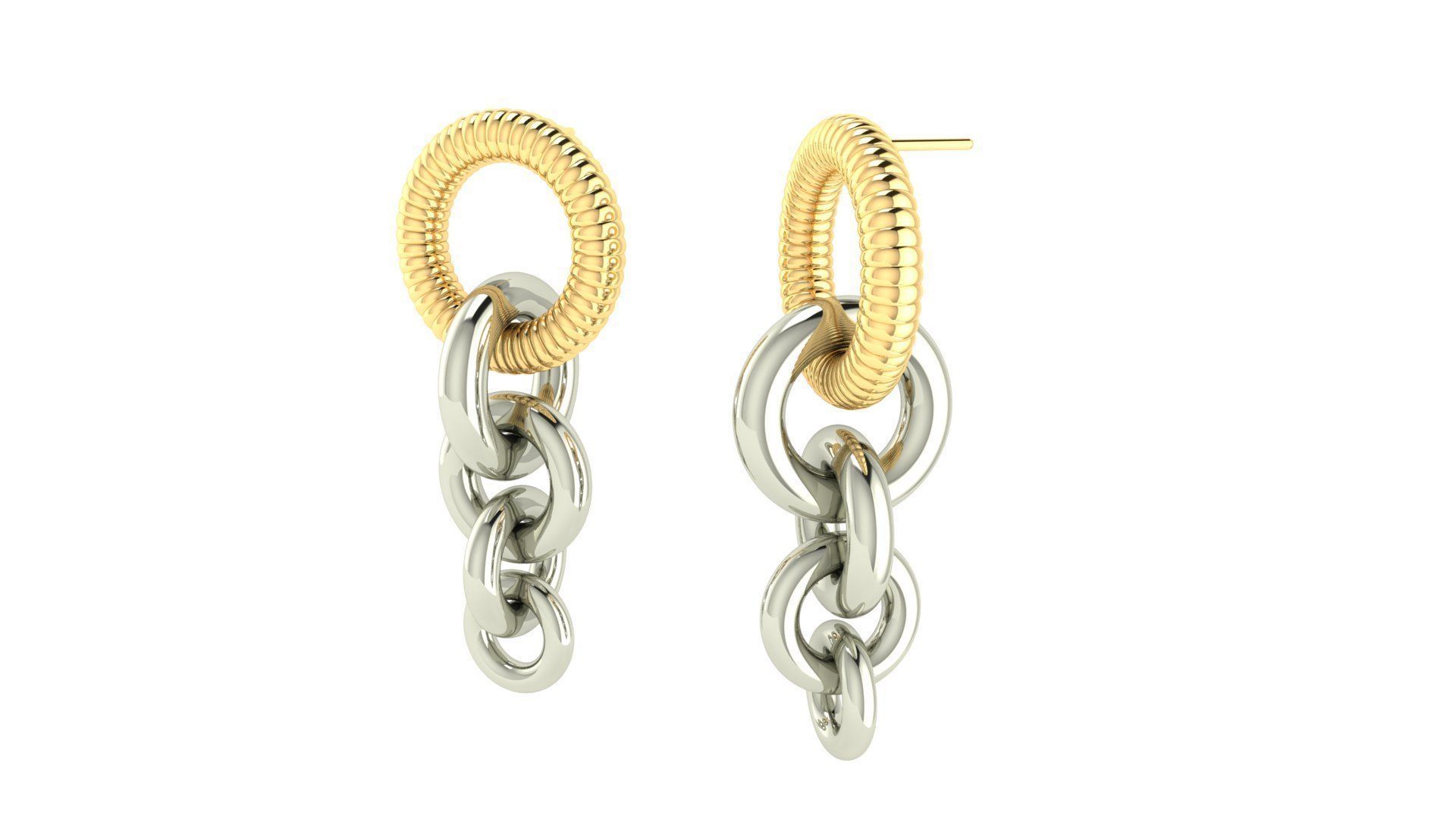 Chain Hoop Earrings 3D print model_5