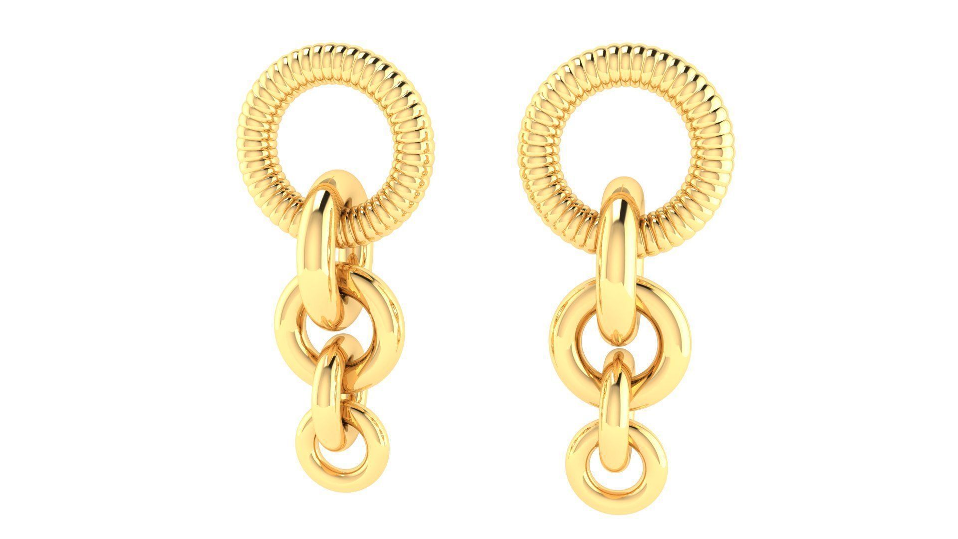 Chain Hoop Earrings 3D print model_25
