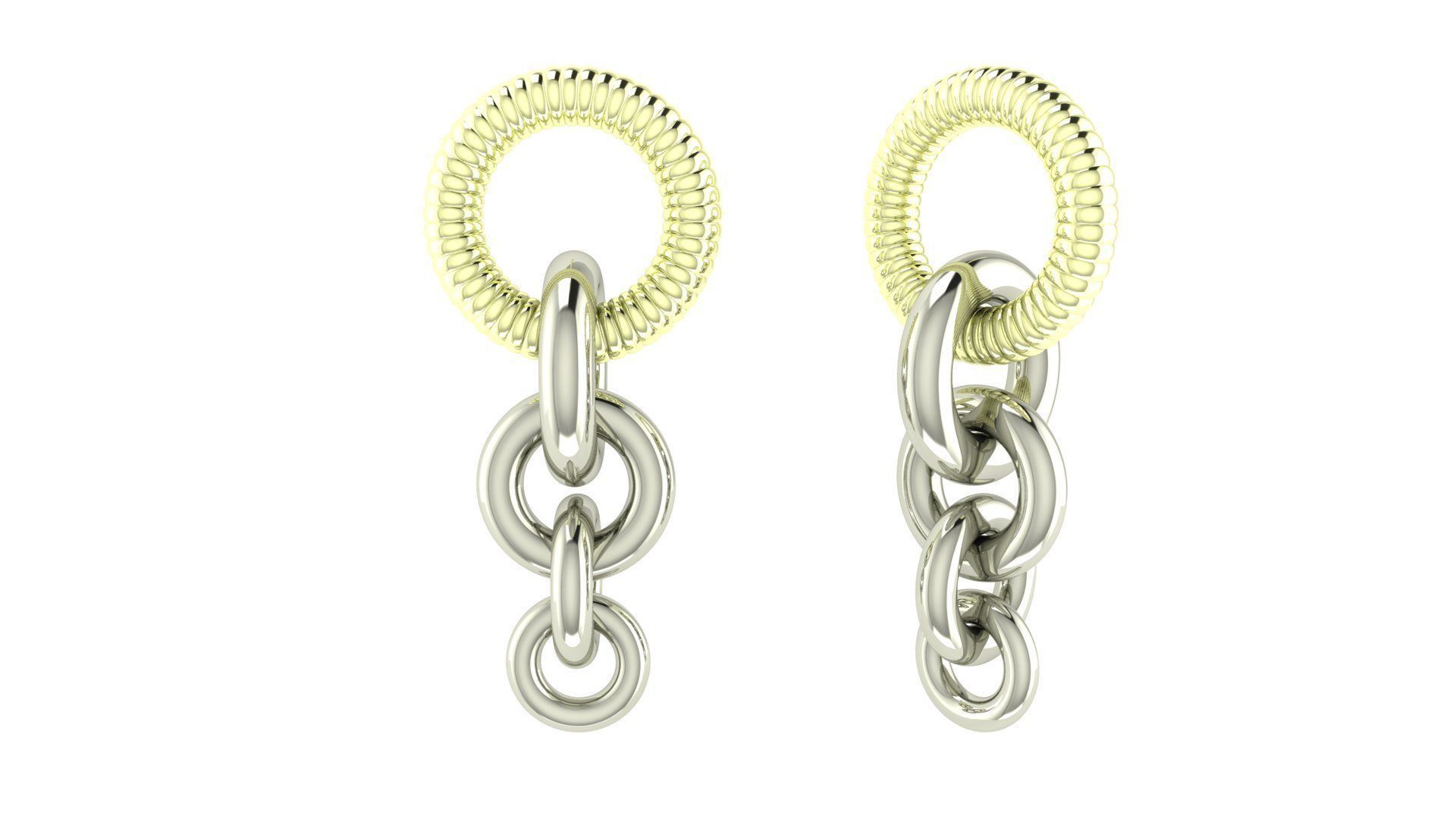 Chain Hoop Earrings 3D print model_14