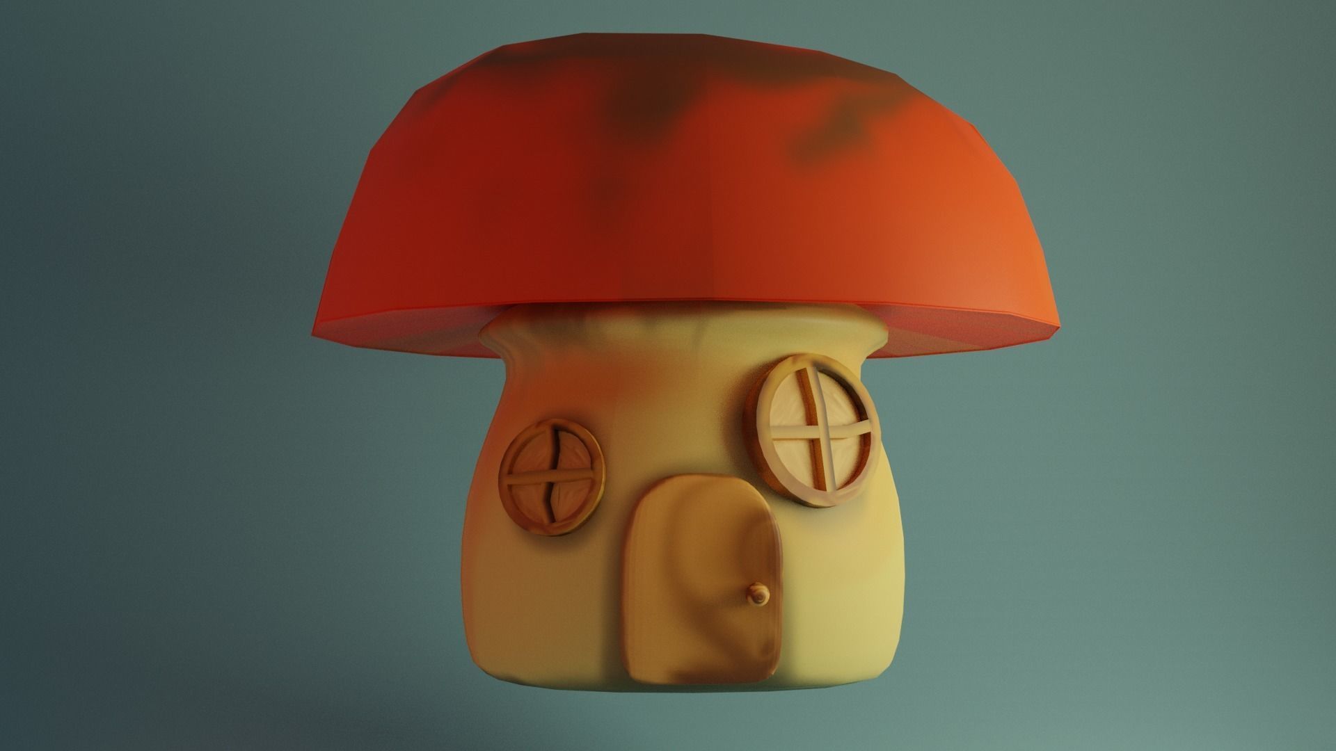 Mushroom House Low-poly 3D model_1