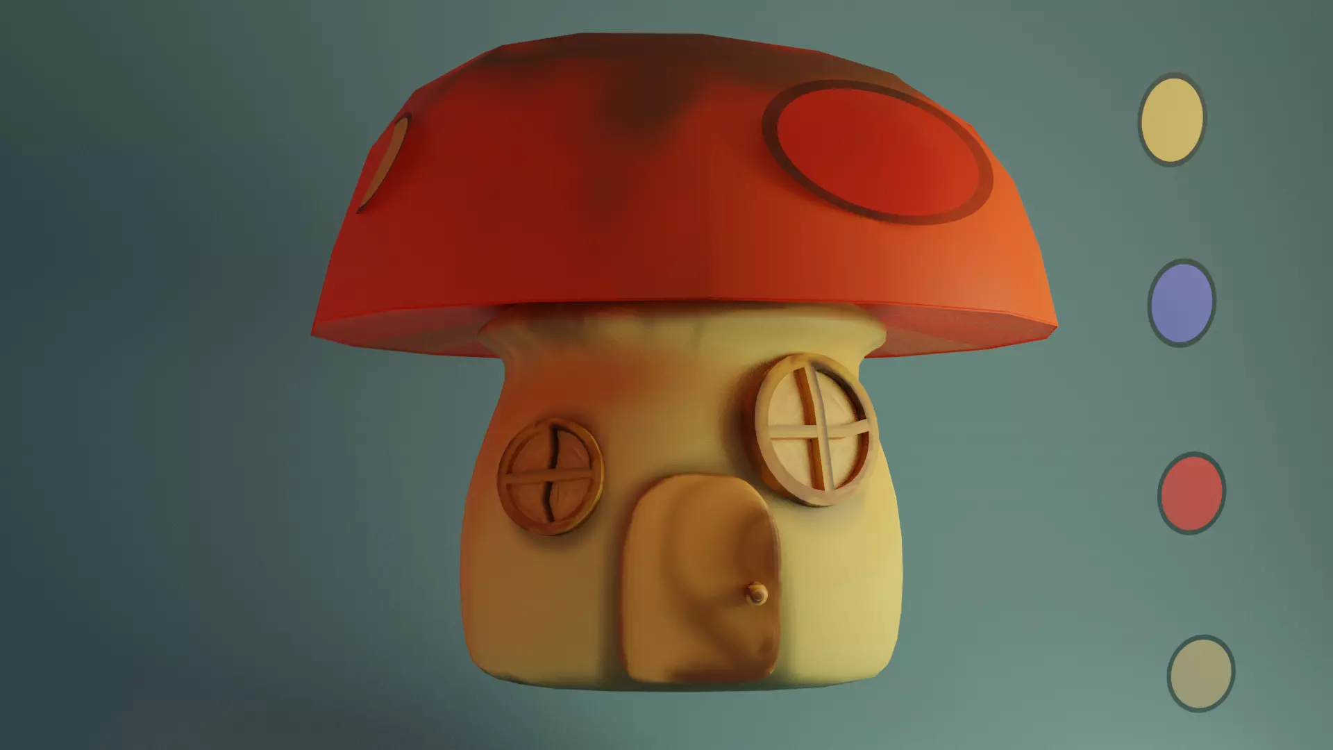 Mushroom House Low-poly 3D model_0