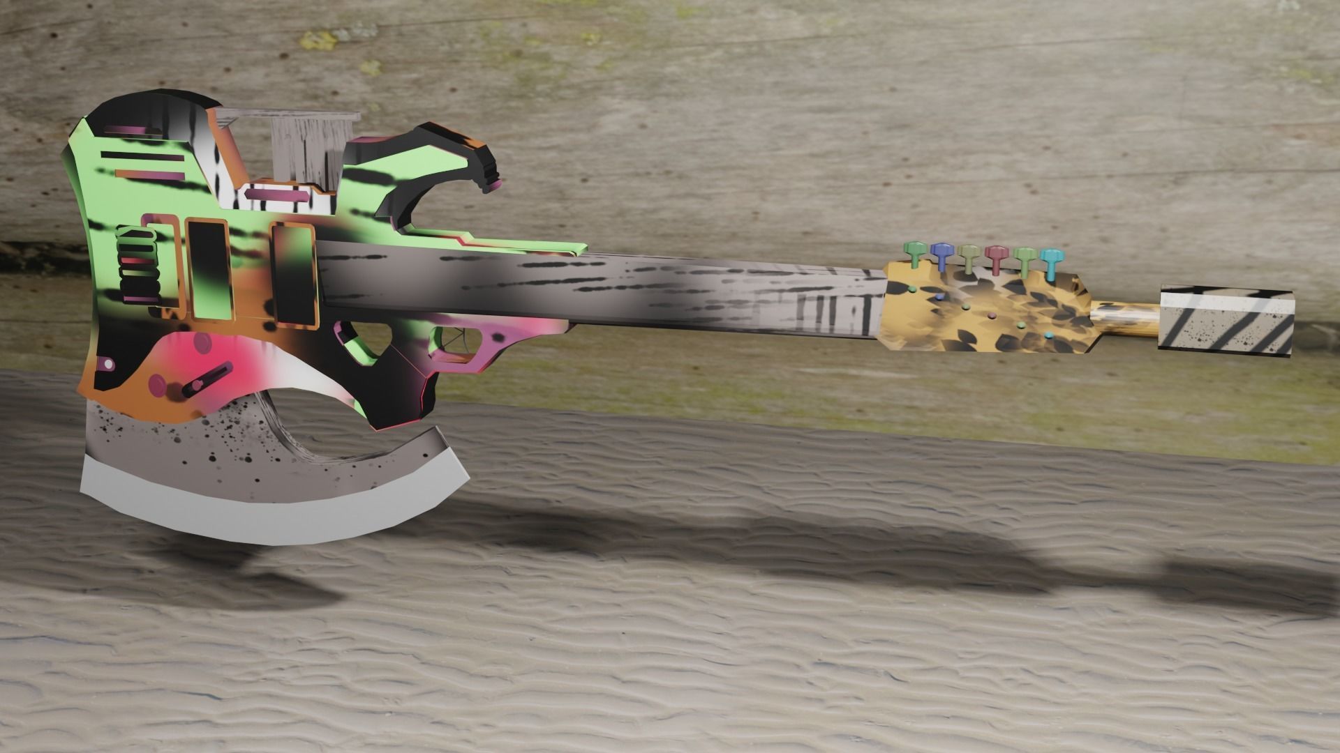 axe guitar Free 3D model_2