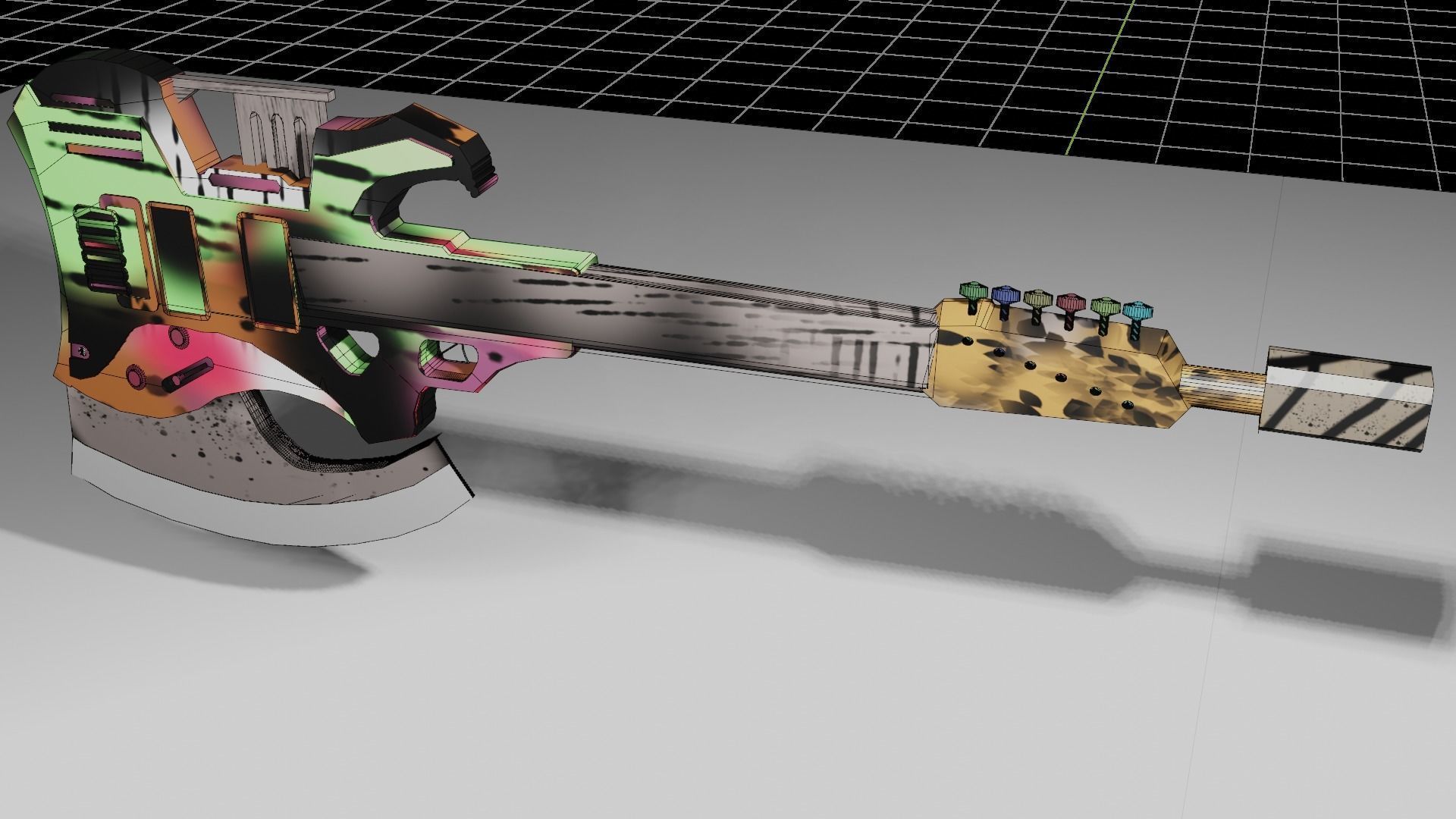 axe guitar Free 3D model_1