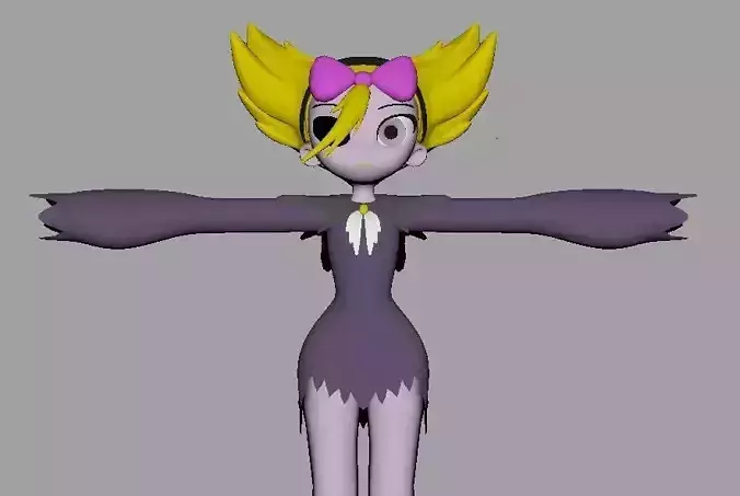 minnie cartoon character with long blonde hair