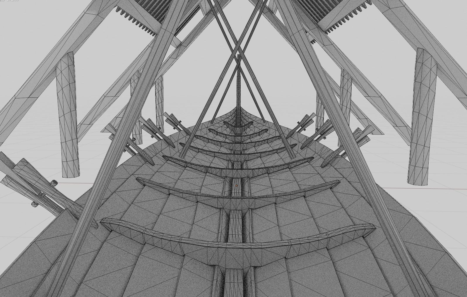 Viking ship under construction Low-poly 3D model_3