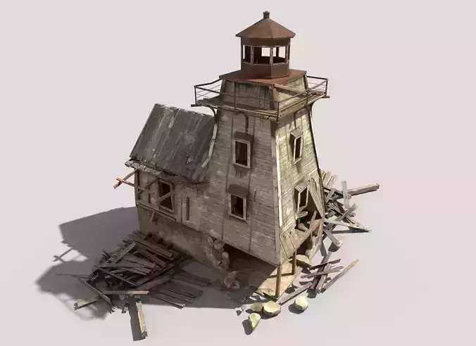 Destroyed Wooden Lighthouse